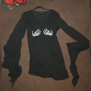 Black Skeleton Hands DRESS